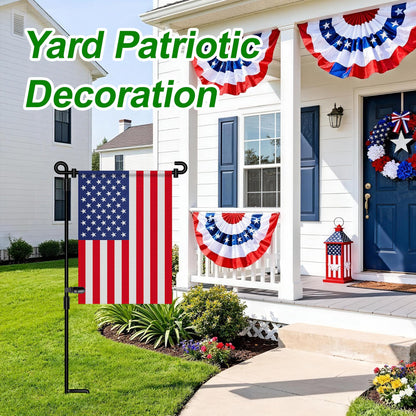 HOOSUN Garden Flag Stand, Premium Garden Flag Pole Holder Metal Powder-Coated Weather-Proof Paint with one Tiger Clip and Two Spring Stoppers Without Flag 3 Pack