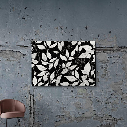 Canvas Print Scandinavian Folk Art Black and Beige Abstract Botanical Wall Art for Scandinavian Home Decor Decor Canvas, Print