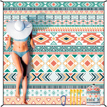 HIHOHO Beach Blanket Waterproof Sandproof Extra Large Beach Mat 79" X 83"/120"x108"for 1-8 Adults Quick Drying Durable Outdoor Picnic Mat for Beach Travel Camping Hiking