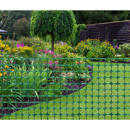 DOEWORKS Safety Fence, 4 x 100 FT Green Plastic Mesh Fence Roll Barrier Netting for Construction Fencing Animal Fencing Garden Fencing and Event Fencing