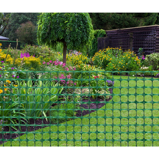 DOEWORKS Safety Fence, 4 x 100 FT Green Plastic Mesh Fence Roll Barrier Netting for Construction Fencing Animal Fencing Garden Fencing and Event Fencing