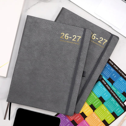 Planner 2026-2027 - Planner Weekly and Monthly 2026-2027, Jul 2026 - Jun. 2027, 8.5" x 11", Academic Calendar, Leather Cover Planners with Thick Paper, Back Pocket with Notes Pages - Grey