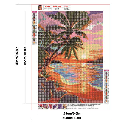 abcGoodefg Diamond Art Kits for Adults 6 Pack, DIY 5D Diamond Art Paintings Beach Sunset Round Full Drill Paint by Diamonds, 12x16 inch