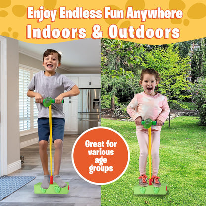 Playbees Foam Pogo Stick Dinosaur Jumper for Kids 3, 4, 5, 6, 7, Years Old Coolest Toys for 5 Year Old Boy Themed Bungee Pogo - Inside & Outside Fun for Boys & Girls