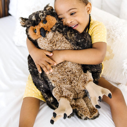 Melissa & Doug Giant Owl - Lifelike Stuffed Animal (17 inches Tall), Brown