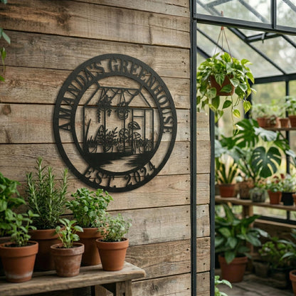Personalized Garden Greenhouse Metal Name Sign,Customized Metal Sign,Custom Family Name Sign,Gift For Gardener,Gardenhouse gifts，Garden Decor Signs