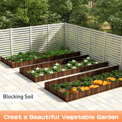 GHWIE Wooden Garden Fence Wood Garden Edging Border Decorative Landscape Border Edging,Planting Tree Fence Landscape Edging Flower Bed Fences-11.8'' H x 48'' L (2 Pack,8Ft Total Length)