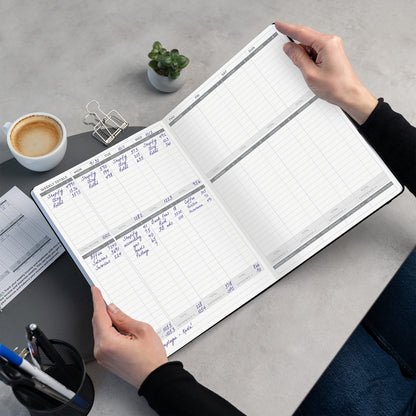 Clever Fox Income & Expense Tracker Large – Accounting & Bookkeeping Ledger Book for Small Business – 2-Year Record Notebook, A4 (Black)