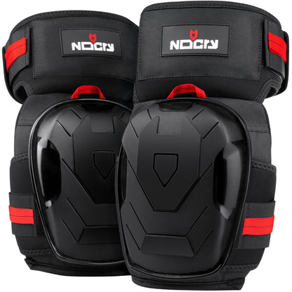 NoCry Professional Gel Knee Pads for Work — Heavy Duty Anti-Slip Cap, Extra Dual-Layer Foam and Cushion, Reinforced Adjustable Non-Slip Straps, Built-in Hangand Pull Loops, Fits Men Women, Black