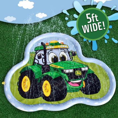 John Deere 3 in 1 Splash Pad Play Sprinkler for Kids and Baby Pool for Learning – Toddler Sprinkler Pool, 60’’ Outside Water Toys
