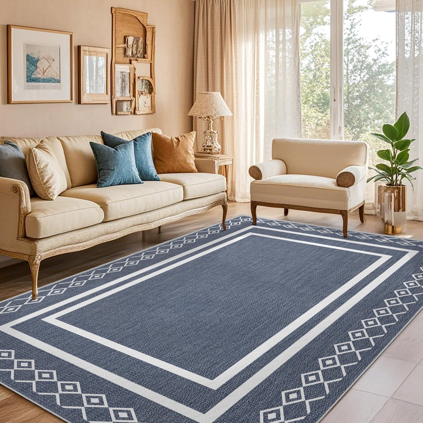Arenarug Outdoor Patio Rug, Outside Rectangular Carpet, Moroccan Geometric Rugs, Washable Large Indoor Outdoor Rug 8x10 Mats for RV, Picnic, Backyard, Deck, Balcony, Porch, Beach