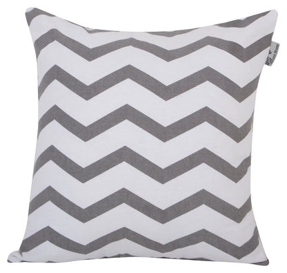 Accent Home Cotton Canvas Throw Cushion Cover Printed Both Side For Home Sofa Couch, Chair Back Seat,4pc pack 18x18" in Color Grey
