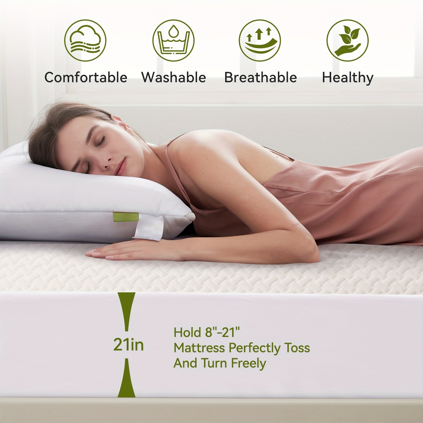 1pc Waterproof Quilted Fitted Sheet - Soft, Breathable & Durable Mattress Protector, Polyester &Bamboo Material, No Pillowcases Included, Waterproof Bedding | Modern Bedroom Decor | Pu Waterproof Layer, Mattress Protector Waterproof