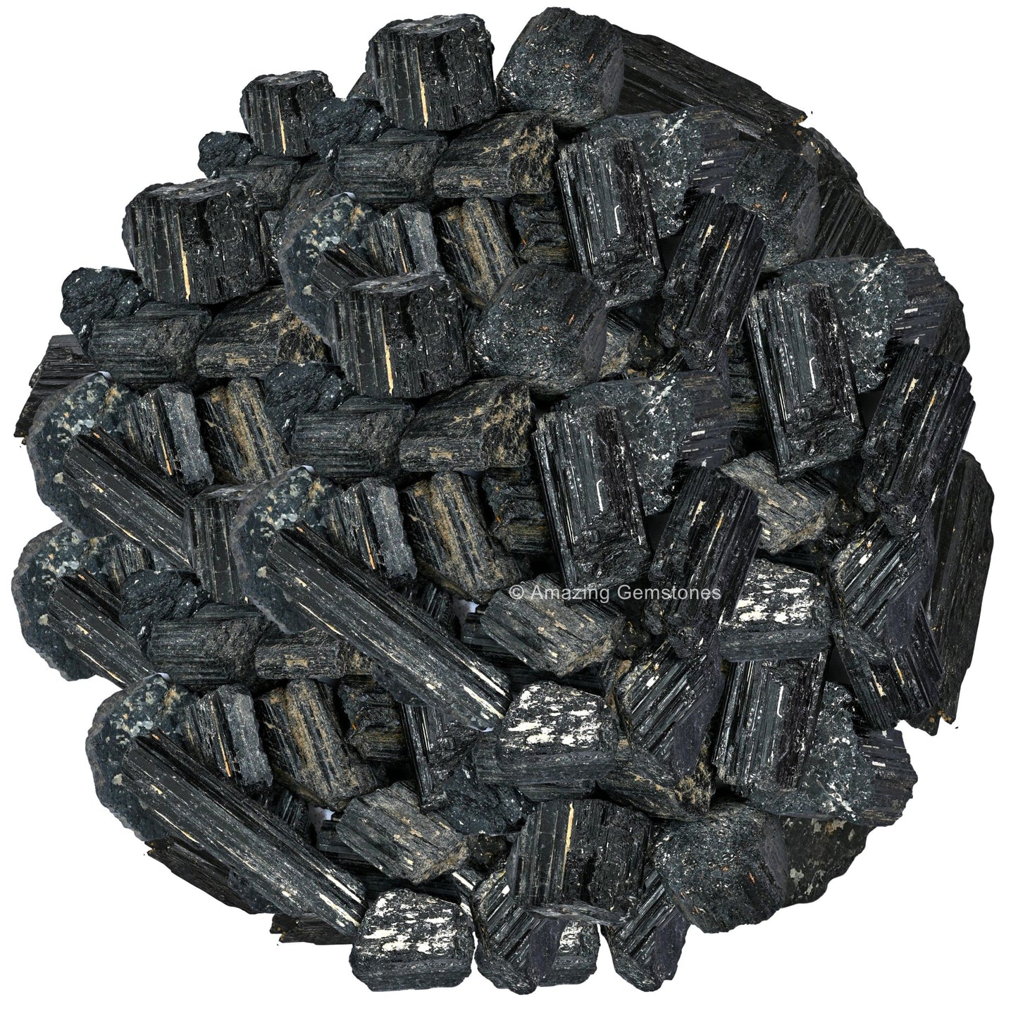 Amazing Gemstone Black Tourmaline Raw Crystals and Healing Stones, Natural Rocks for Tumbling and DIY Raw Stones and Crystals (1 lb)