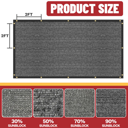 ShadeMart 90% Shade Cloth, Black 3' x 8' Outdoor Dog Shade Tarp, Shade Cover with Upgrade Grommets and Zip Ties, Sunblock Net for Garden Carport Chicken Coop Dog, We Custom Size