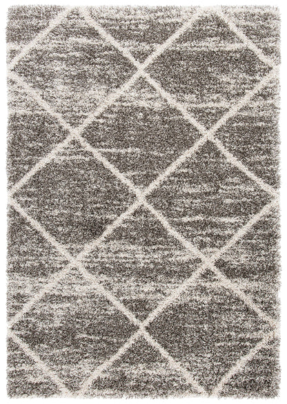 SAFAVIEH Hudson Shag Collection Accent Rug - 4' x 6', Distressed Grey & Ivory, Non-Shedding & Easy Care, 2-inch Thick Ideal for High Traffic Areas in Entryway, Living Room, Bedroom (SGH281K)