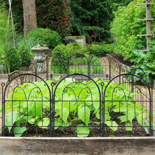 Garden Fence, 11ft(L) X 21in(H) 10 Pack Rustproof Metal No Dig Fence Panels, Garden Fencing Dog Fence Outdoor for Yard, Decorative Fences and Borders, Animal Barrier, Flower Bed, Patio