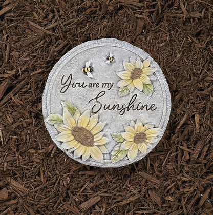 Roman 12” Garden Stepping Stone – “You are My Sunshine” Decorative Outdoor Stone – Inspirational Yard Art, Garden Pathway Decor, Gift for Loved Ones