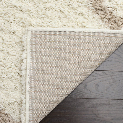 SAFAVIEH Area Rug 8x10 - Dallas Shag Collection - Large - Ivory & Beige, Trellis Pattern, Non-Shedding & Easy Cleaning, Plush Thick Pile, Ideal for Living Room, Bedroom, Dining Space (SGD257B)