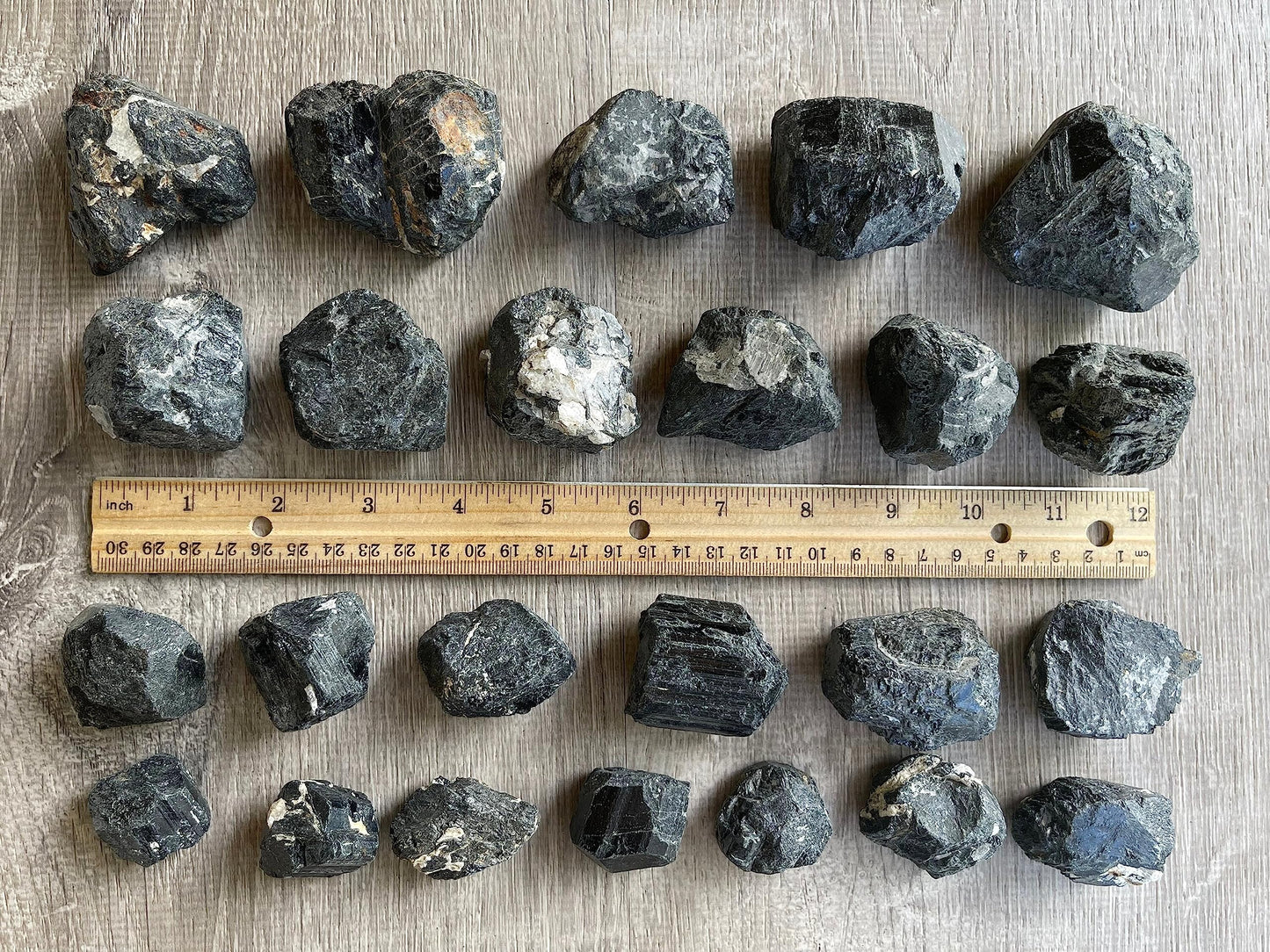 GAF TREASURES Wholesale Raw Black Tourmaline Crystals, Natural Black Tourmaline Stone, Black Tourmaline Rough, Healing Crystals (Black Tourmaline, 0.5 Pound)