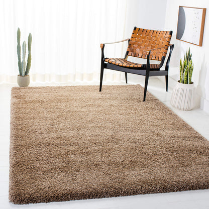 SAFAVIEH Milan Shag Collection Area Rug - 3' x 5', Dark Beige, Solid Design, Non-Shedding & Easy to Clean, Plush Thick Pile, Ideal for Living Room, Bedroom (SG180-1414)