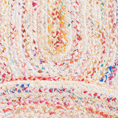 SAFAVIEH Braided Collection Accent Rug - 2' 3" x 5', Ivory & Multi, Handmade Boho Reversible Cotton Ideal for Living Room, Bedroom, Kitchen (BRD210B)