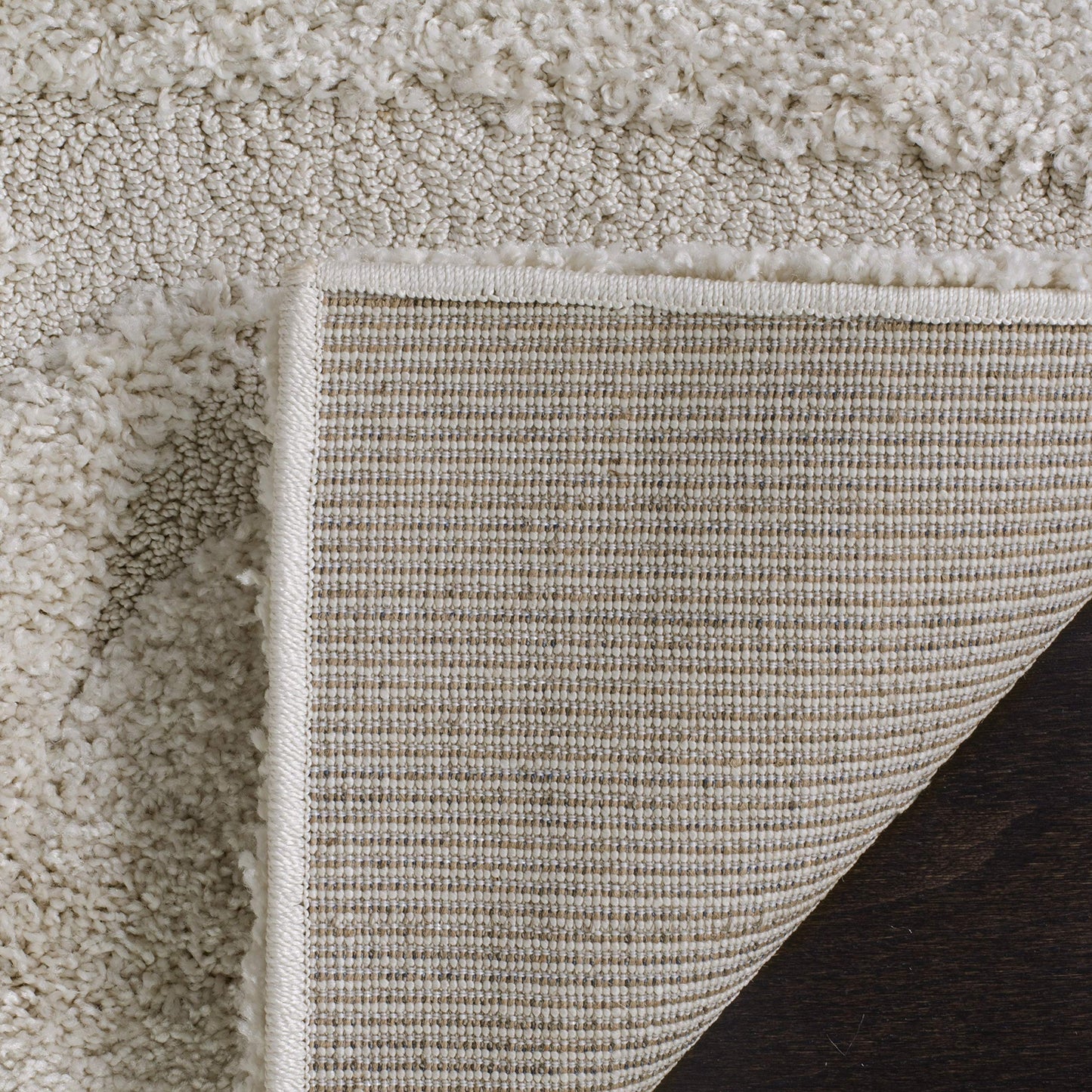 SAFAVIEH Florida Shag Collection Accent Rug - 3'3" x 5'3", Creme & Creme, Non-Shedding & Easy Care, 1.2-inch Thick Ideal for High Traffic Areas in Foyer, Living Room, Bedroom (SG468-1111)