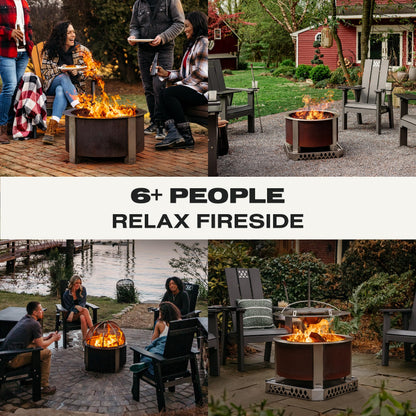 Breeo Smokeless Fire Pit (X Series 24, Corten Steel) | 27.5 inch Smokeless Firepit for Outside | 62 Pounds | Ideal for Families Compatible with Wide Range of Breeo Accessories