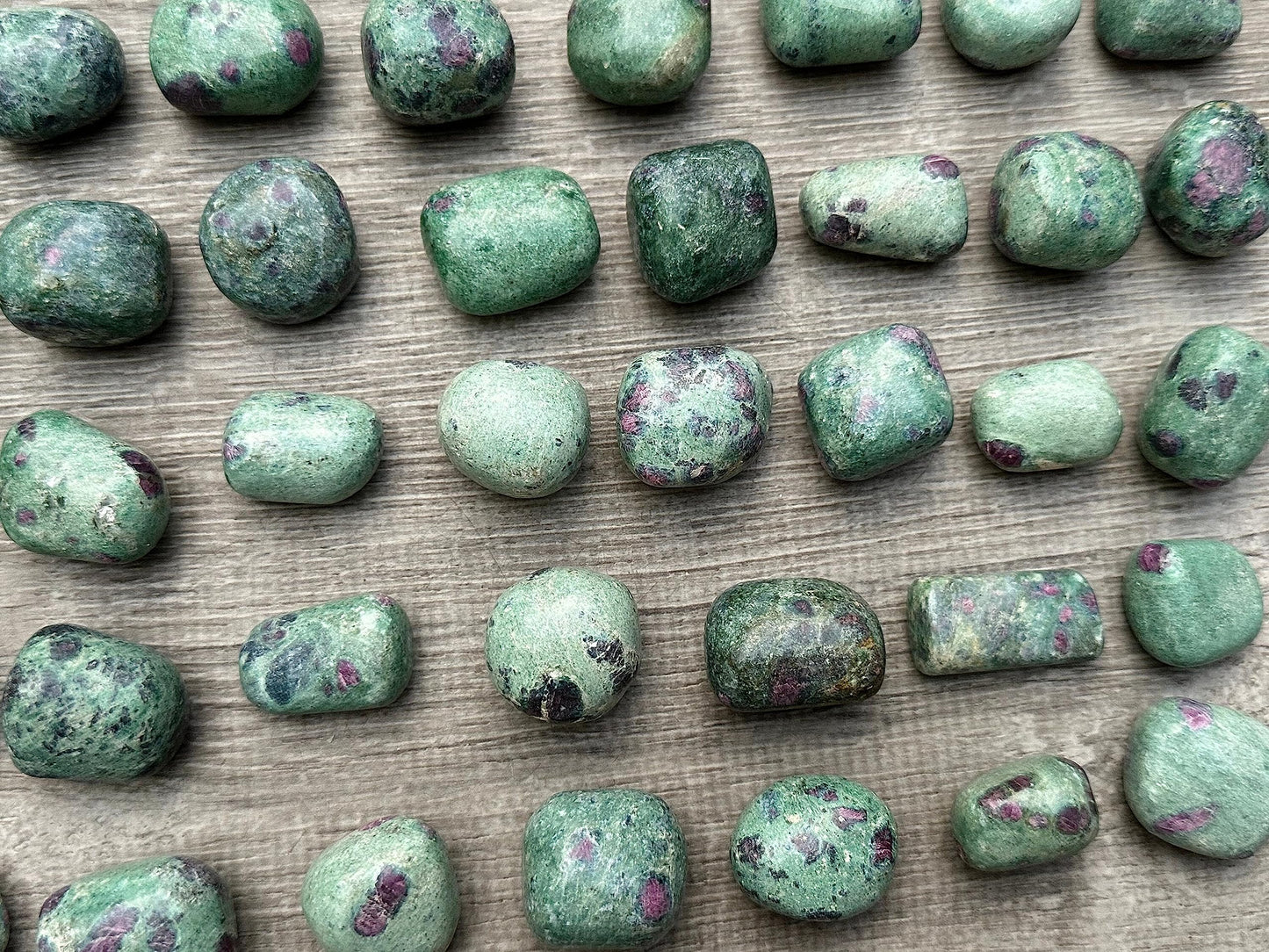 GAF TREASURES Wholesale Ruby Fuchsite Tumbled Stones, Polished Natural Ruby Fuchsite Gemstone, Ruby Fuchsite Polished Rocks (Ruby Fuchsite, 0.25 Pound)