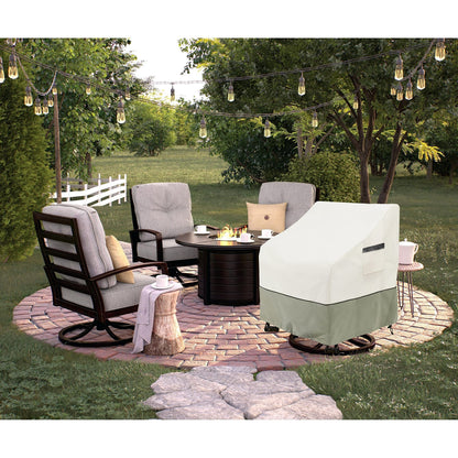 LSongSKY Outdoor Swivel Lounge Chair Cover 2 Pack,100% Waterproof Heavy Duty Outdoor Chair Covers,(33 W x 35 D x 38.5 H inches) Patio Furniture Cover for Swivel Patio Chair,White&Grayish Green