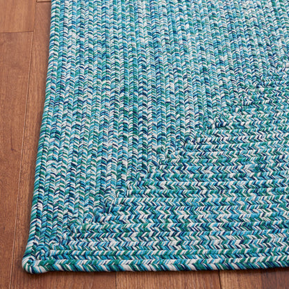 SAFAVIEH Washable Rug Outdoor Braided Collection - 2' x 3', Teal & Green, Handmade & Reversible, Non-Shedding & Easy to Clean, Ideal for Entryway, Patio, Kitchen, Mudroom, Front Door (BRA201K)