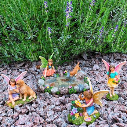 Mood Lab Miniature Garden Decor - Decorative Resin Pond Statues (5 pcs) - Indoor & Outdoor Use