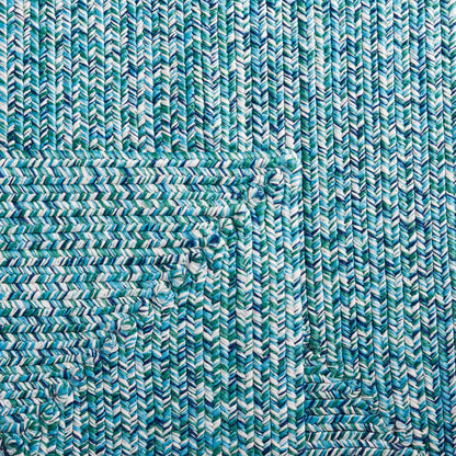 SAFAVIEH Washable Rug Outdoor Braided Collection - 2' x 3', Teal & Green, Handmade & Reversible, Non-Shedding & Easy to Clean, Ideal for Entryway, Patio, Kitchen, Mudroom, Front Door (BRA201K)
