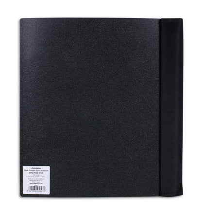 Mintra Office Durable PREMIUM Spiral Notebook, ((Black, 5 Subject, 8.5in x 11in)), Fabric Covered Coils, No Snags, Removable Adjustable Pocket Dividers, Ruler, Organization, Customizable