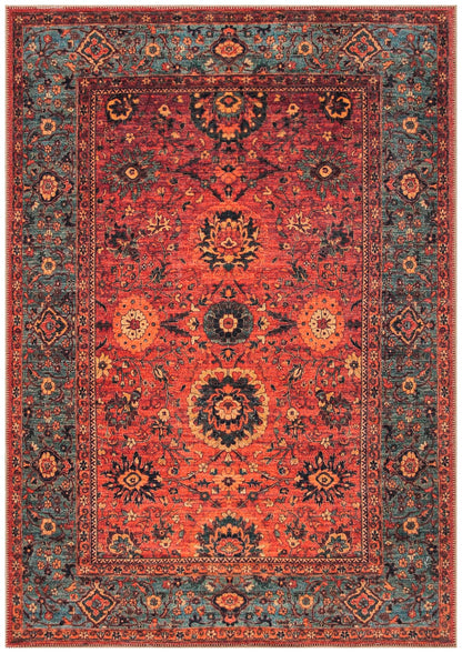 Keen Home Design 48"x72" Rug - Machine Washable Area Rug with Non-Slip Backing, Ideal for Living Room, Dining Room, Bedroom - Vintage, Easy Clean, Durable, Low Pile Rug - (4' x 6')