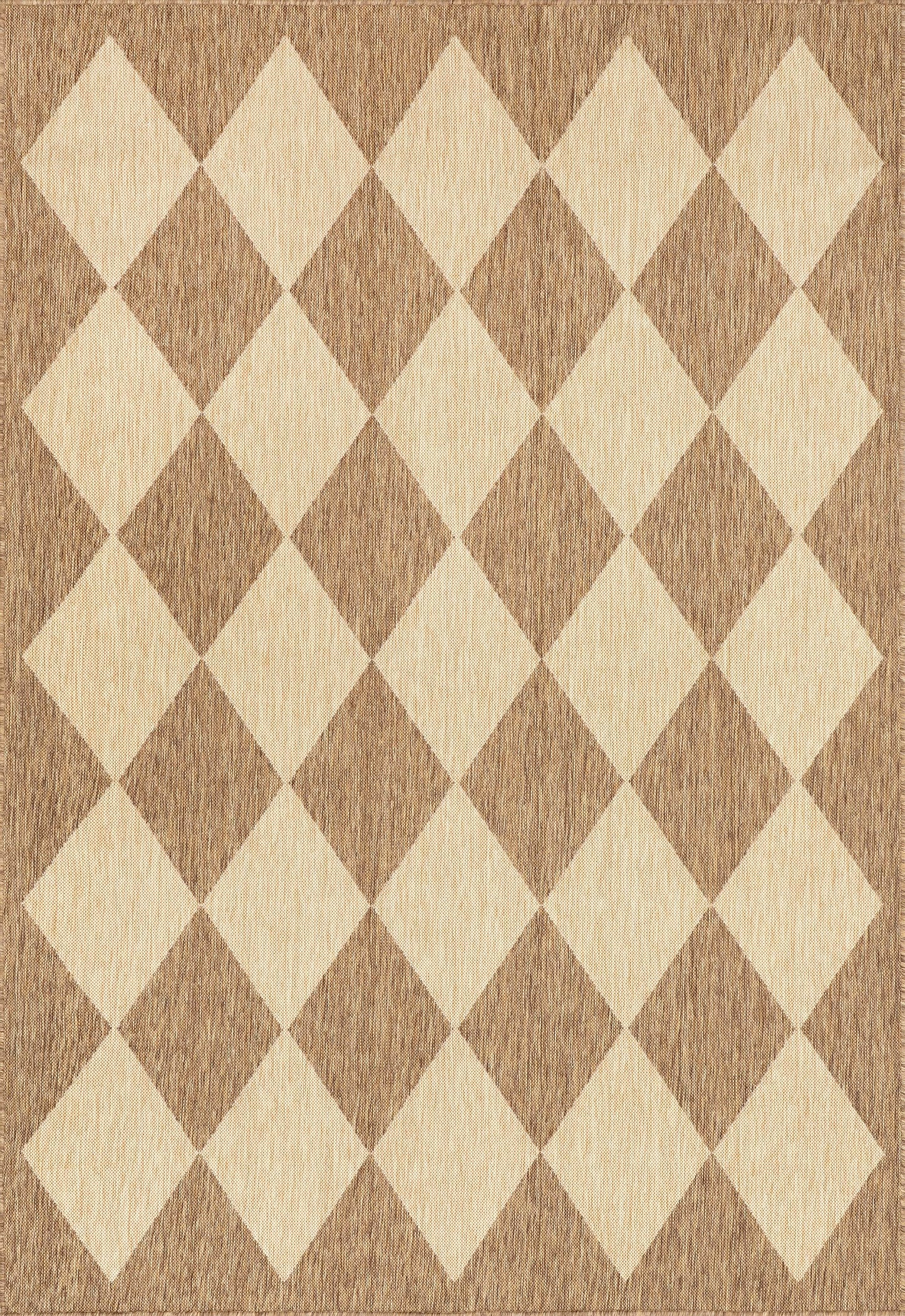 nuLOOM Outdoor Performance Collection Sabina Brown/Ivory, 4' x 6', Soft and Cozy, High Traffic, Stain Resistant, Easy Clean, Durable Area Rug for Indoor/Outdoor Patio, Deck, Porch, Garden, Courtyard