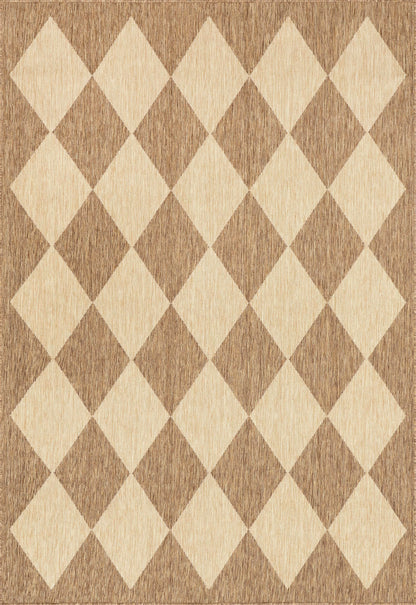 nuLOOM Outdoor Performance Collection Sabina Brown/Ivory, 4' x 6', Soft and Cozy, High Traffic, Stain Resistant, Easy Clean, Durable Area Rug for Indoor/Outdoor Patio, Deck, Porch, Garden, Courtyard
