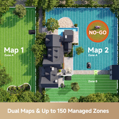 MOVA LiDAX Ultra 1000 Robot Lawn Mower Wire Free for 1/4 Acre, RTK-Free+360° 3D LiDAR+AI Vision Auto Mapping, Zero-Edge Cutting, Cutting Height 1.2"-3.9", 45% Slope, Up to 150 Managed Zones Dual Maps