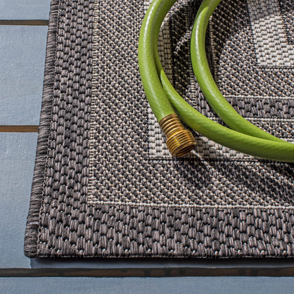 SAFAVIEH Courtyard Collection 8' x 10' Light Grey/Black CY8475 Indoor/ Outdoor Patio Backyard Mudroom Area Rug