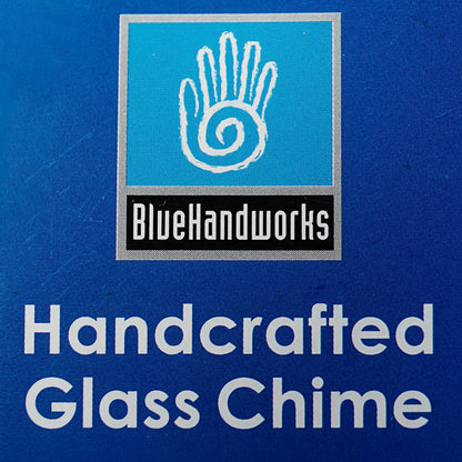 Blue Handworks Deluxe Rainbow Waterfall & Driftwood Chime, Sandblasted Glass and Found Wood Handcrafted Wind Chime