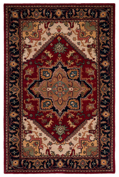 SAFAVIEH Area Rug 5x8 - Heritage Collection - Red, Handmade Wool, Traditional Oriental Medallion Design, Ideal for Living Room, Bedroom, Dining Space (HG625A)