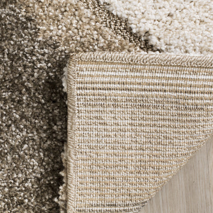 SAFAVIEH Florida Shag Collection Accent Rug - 3'3" x 5'3", Cream & Smoke, Modern Design, Non-Shedding & Easy Care, 1.2-inch Thick Ideal for High Traffic Areas in Foyer, Entryway, Bedroom (SG461-1179)