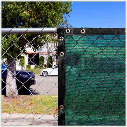 ColourTree 4' x 50' Green Fence Privacy Screen Windscreen Cover Fabric Shade Tarp Netting Mesh Cloth - Commercial Grade 170 GSM - Cable Zip Ties Included - We Make Custom Size