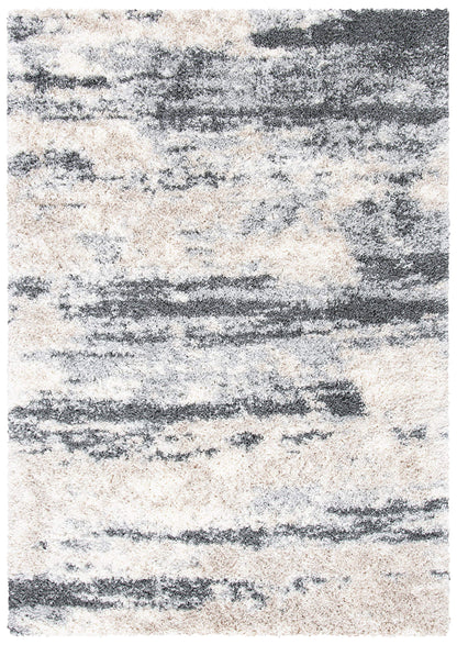SAFAVIEH Fontana Shag Collection Area Rug - 6'7" x 9', Grey & Ivory, Non-Shedding & Easy to Clean, Plush Thick Pile, Ideal for Living Room, Bedroom, Dining Space (FNT853G)