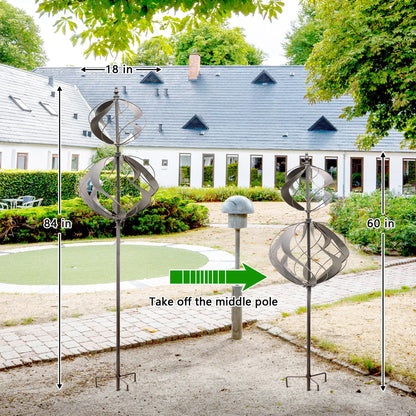Winwindspinner Wind Spinners Outdoor Metal - Large Kinetic Wind Spinner for Yard Garden, Windmills Lawn Ornament Décor for Lawn Patio (Height 84")