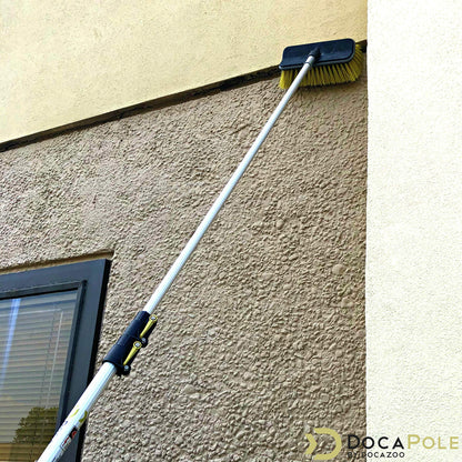 DOCA Scrub Brush Attachment for Long Handle Extension Pole - Outdoor Broom and Scrubbing Brush for House Floor, Deck, Patio, Car - Hard Brush