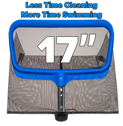 Pool Skimmer Net for Leaves - Leaf Rake for Pool Cleaning // Swimming Pool Leaf Net - Heavy Duty, Reinforced Frame, Large Capacity Pool Rake // The Ultimate Pool Rake for Inground & Above Ground Pools