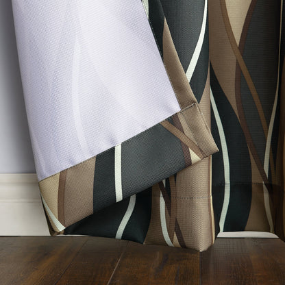 No. 918 Intersect 2-Pack Ogee Print Semi-Sheer Grommet Curtain Panel Pair