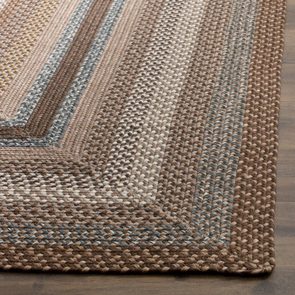 SAFAVIEH Washable Rug Outdoor Braided Collection - 2' x 3', Brown & Multi, Handmade & Reversible, Non-Shedding & Easy to Clean, Ideal for Entryway, Patio, Kitchen, Mudroom, Front Door (BRD313A)