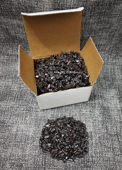 Hematite Pre Drilled Crystal Crushed Chips Beads for Bracelets Making, DIY Handmade Natural Healing Crystals (25 Inch Strand)